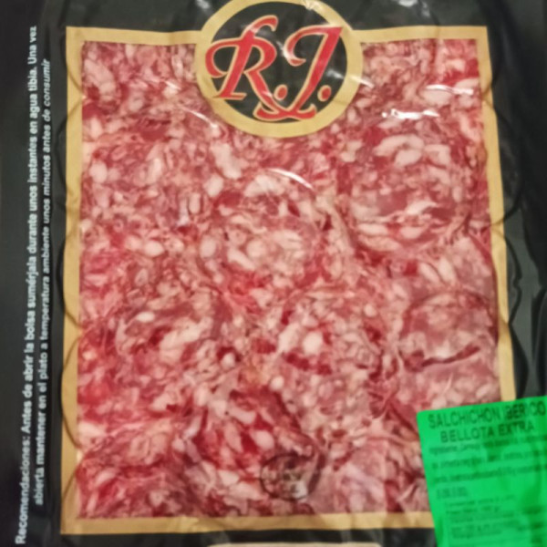 5 Sobres de 150gr cada uno Salchichón Ibérico de bellota