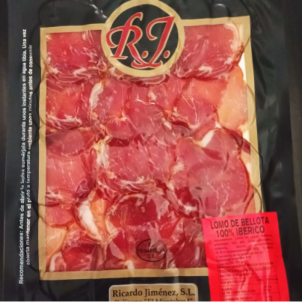 5 Sobres 150gr cada uno Loncheado de Lomo de Bellota 100% (ibérico)